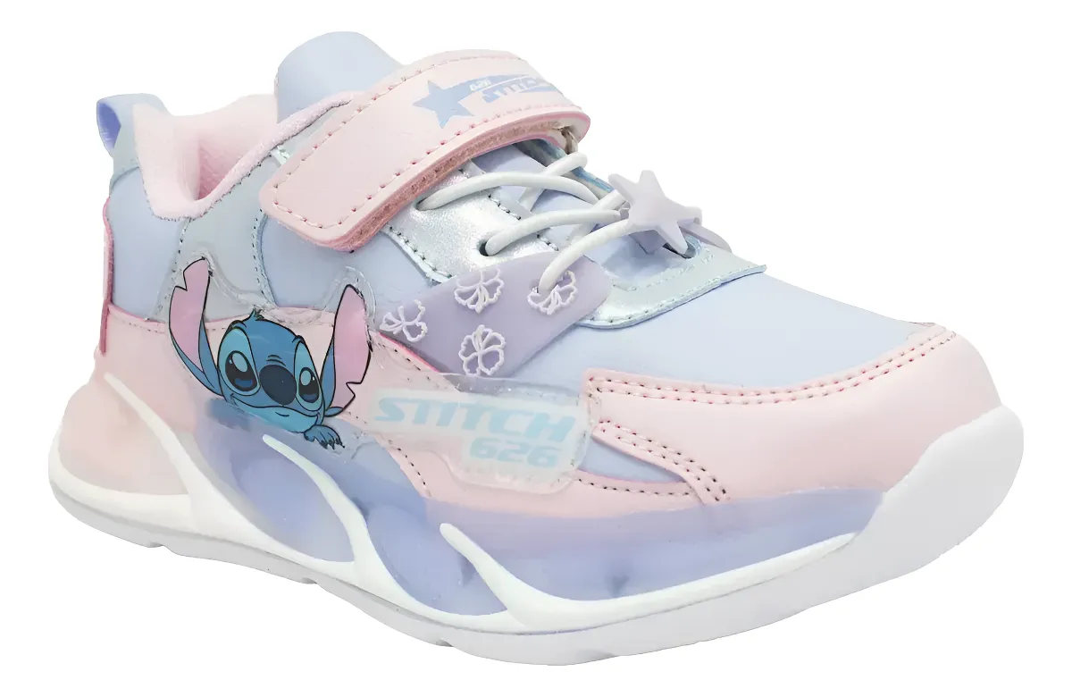 ZAPATILLAS STITCH NIÑA DEPORTIVA CELESTE CON LUCES 2STC0790001 - 2