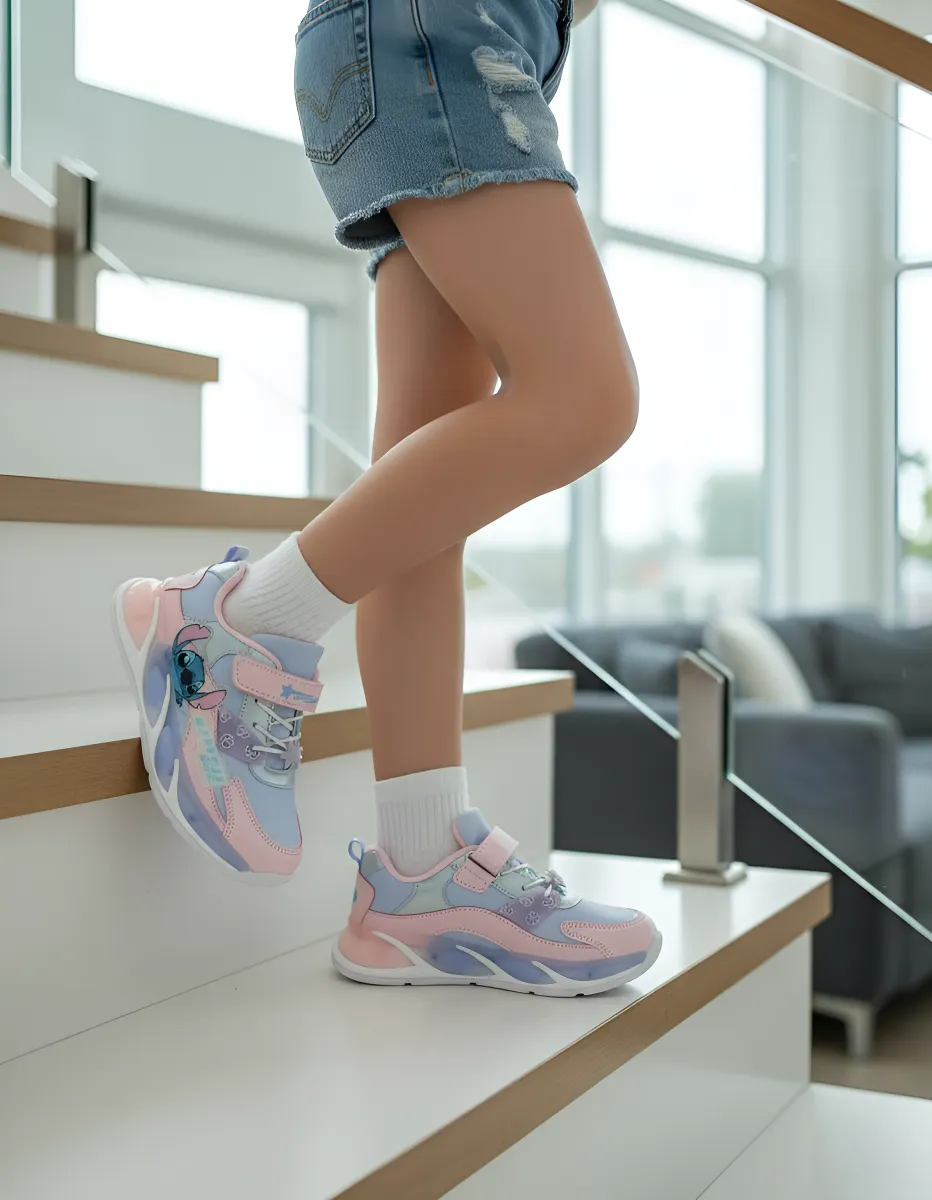 ZAPATILLAS STITCH NIÑA DEPORTIVA CELESTE CON LUCES 2STC0790001 - 3