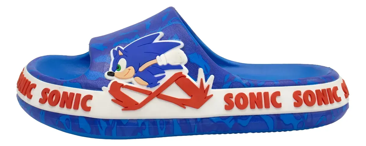 SANDALIAS SLAP CASUAL SONIC AZUL PARA NIÑOS 2SO05200001 - 1