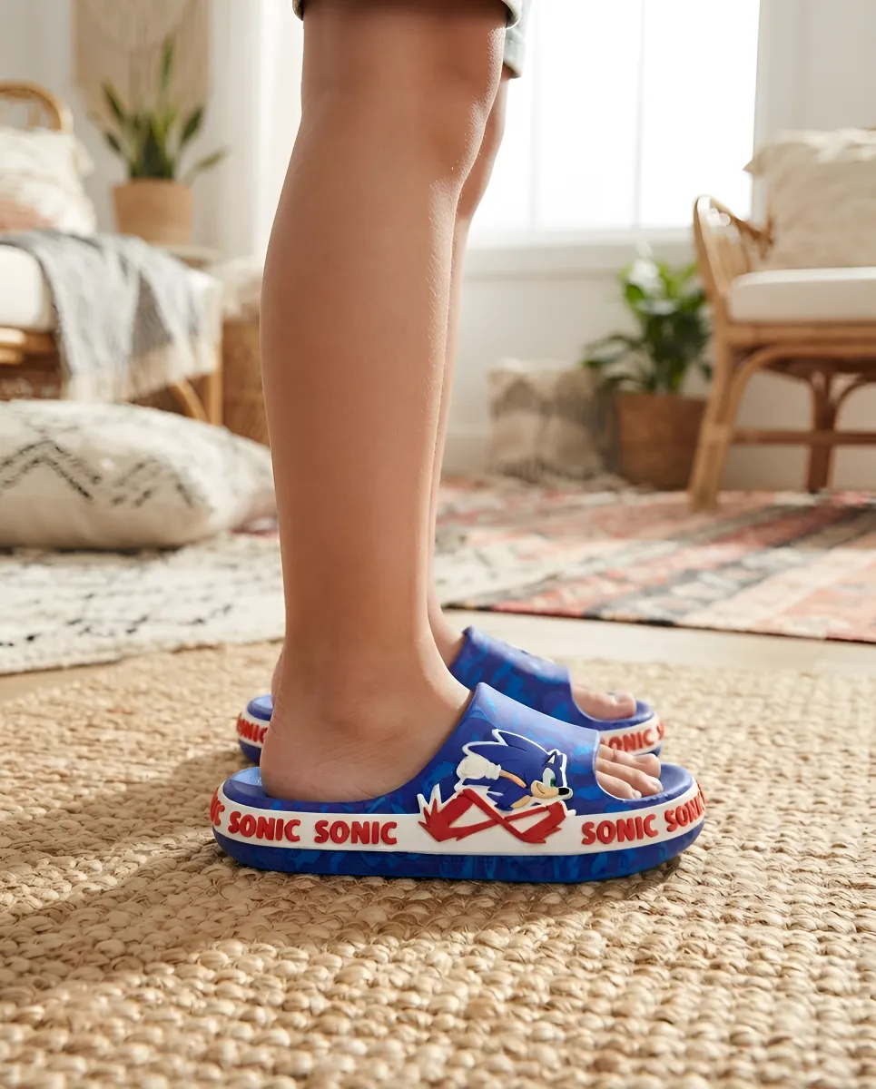 SANDALIAS SLAP CASUAL SONIC AZUL PARA NIÑOS 2SO05200001 - 2