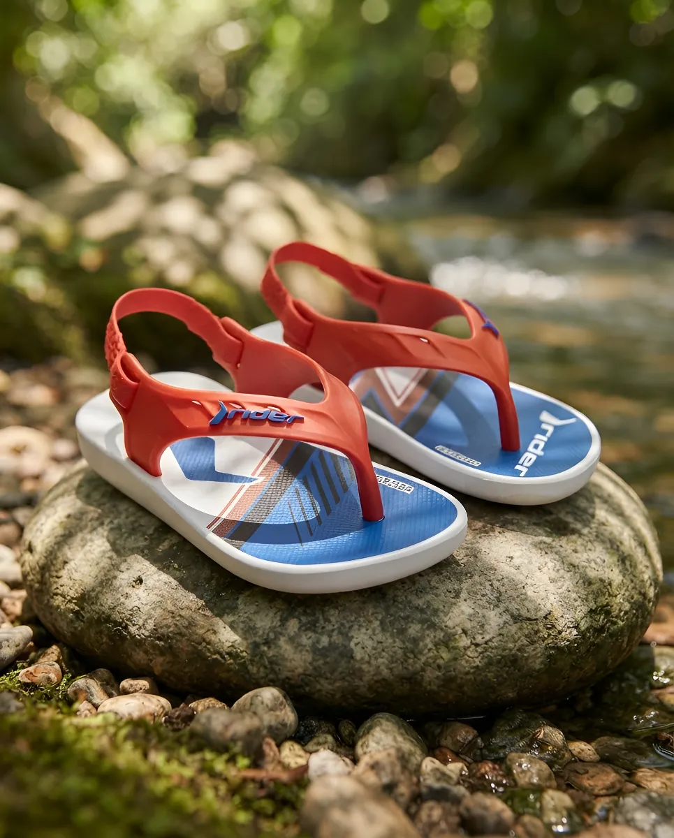SANDALIAS PARA NIÑOS RIDER CASUAL BLANCO/AZUL 2RDI1000006 - 6