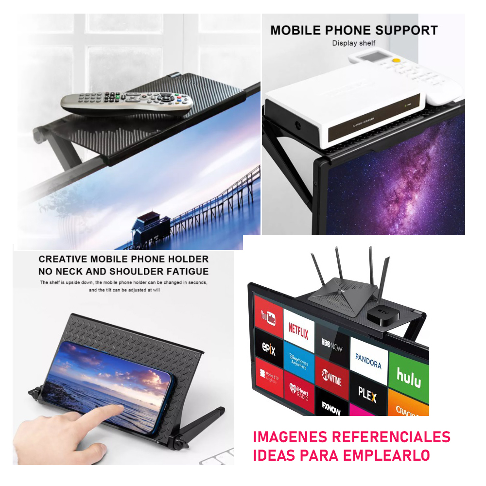 ESTANTE REPISA PARA COLOCAR SOBRE PANTALLA TV MONITOR - GANA ESPACIO - 8