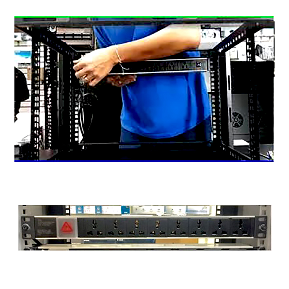 PDU SUPRESOR DE PICOS 8 TOMAS - REGLETA PARA RACK METAL- CORDON 1.8 METROS - 3