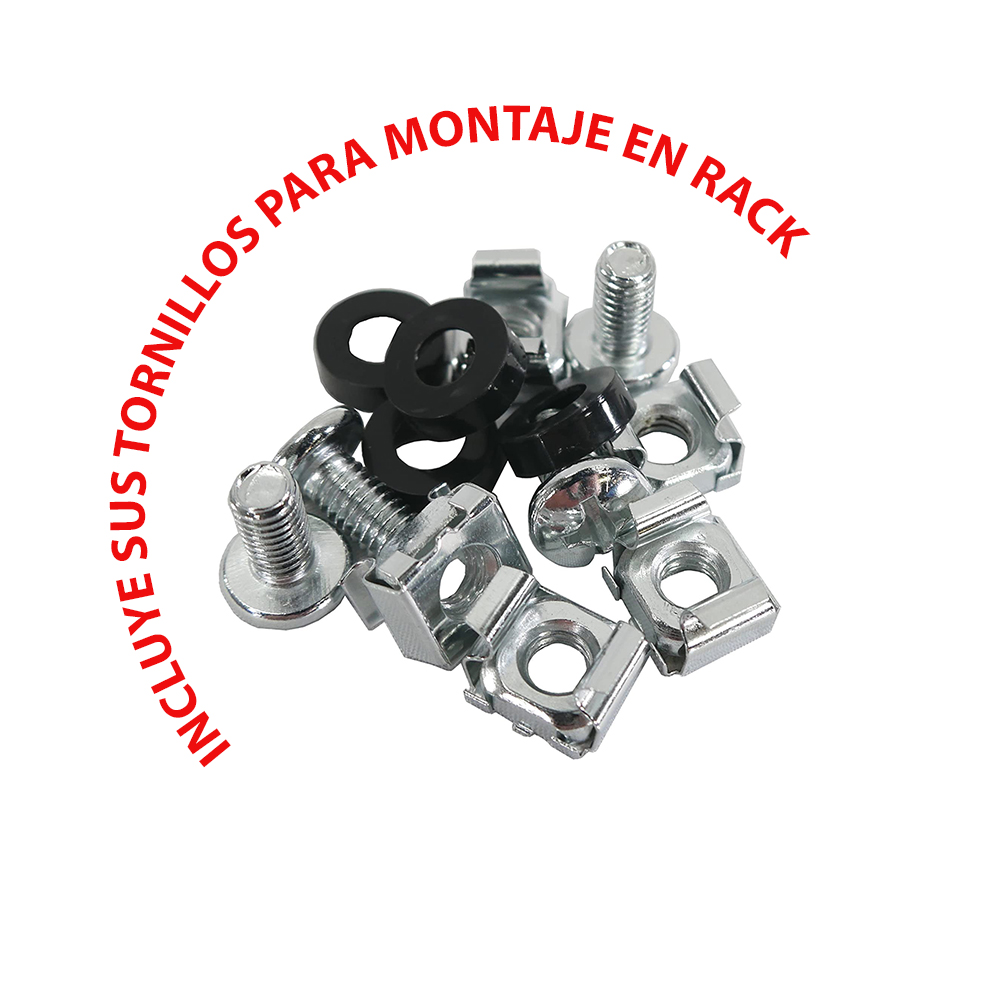 PDU SUPRESOR DE PICOS 8 TOMAS - REGLETA PARA RACK METAL- CORDON 1.8 METROS - 5