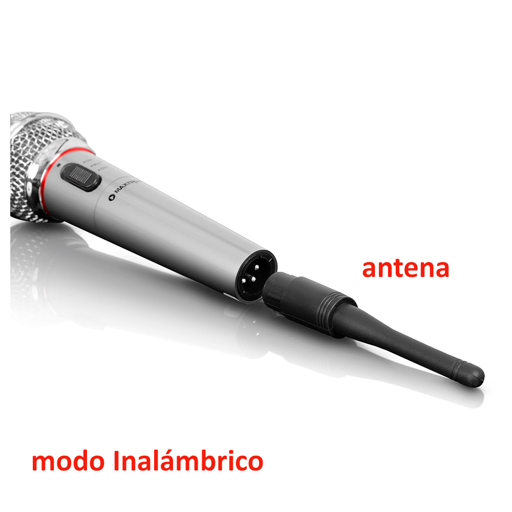MICROFONO INALAMBRICO + CABLE PARA KARAOKE EN CASA 2 EN 1 - MAXTRON - 2