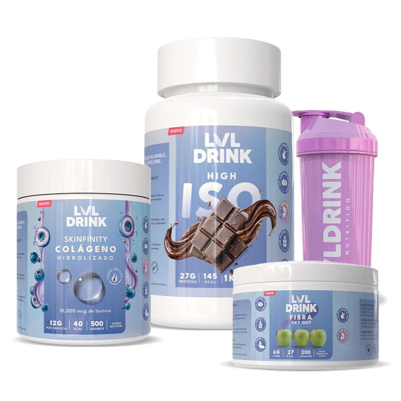 PACK COMPLETO PROTEÍNA DE CHOCOLATE 1KG COLÁGENO HIDROLIZADO 500GR Y FIBRA DE MANZANA 200GR - 1