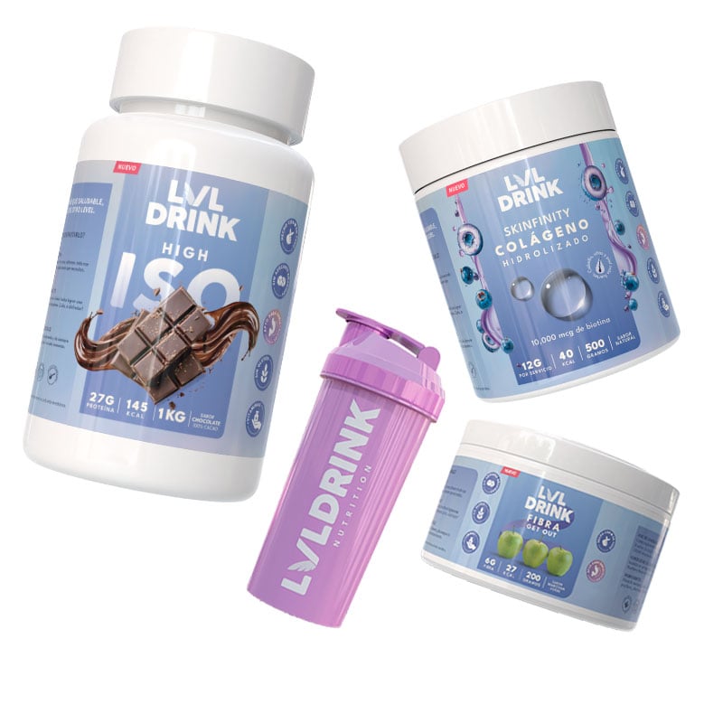 PACK COMPLETO PROTEÍNA DE CHOCOLATE 1KG COLÁGENO HIDROLIZADO 500GR Y FIBRA DE MANZANA 200GR - 2