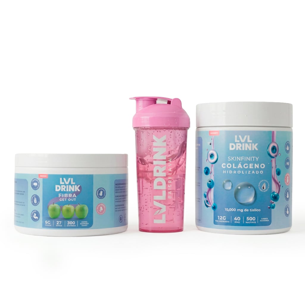 COLÁGENO HIDROLIZADO 500G + FIBRA DE MANZANA 200G + SHAKER - 1