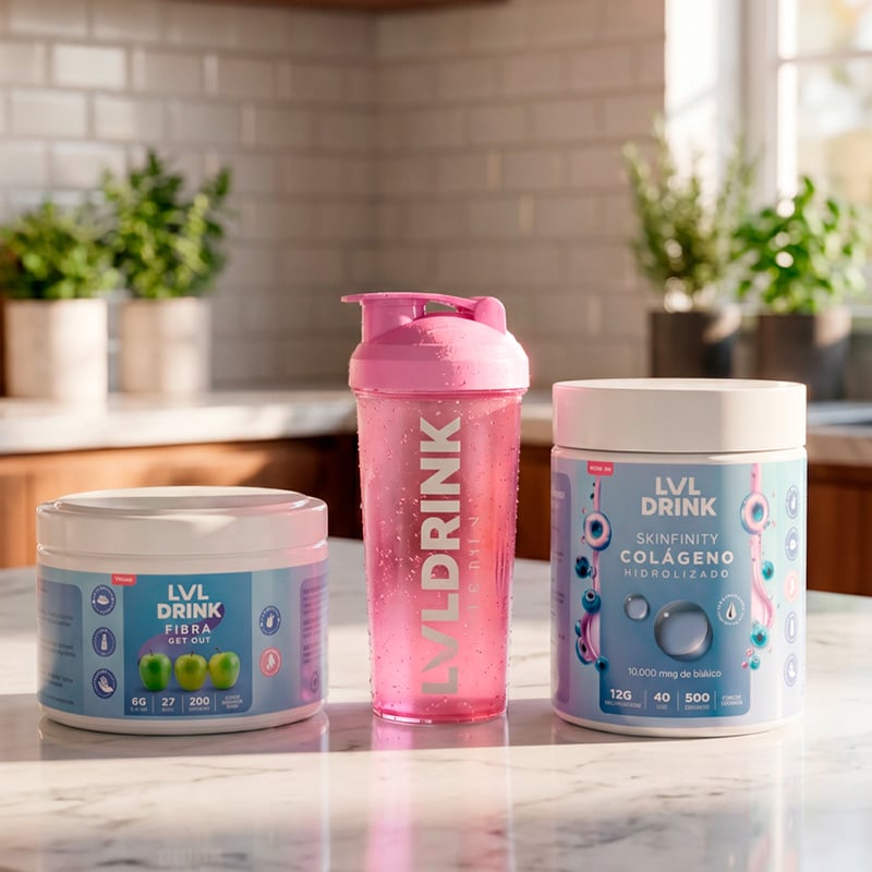 COLÁGENO HIDROLIZADO 500G + FIBRA DE MANZANA 200G + SHAKER - 2