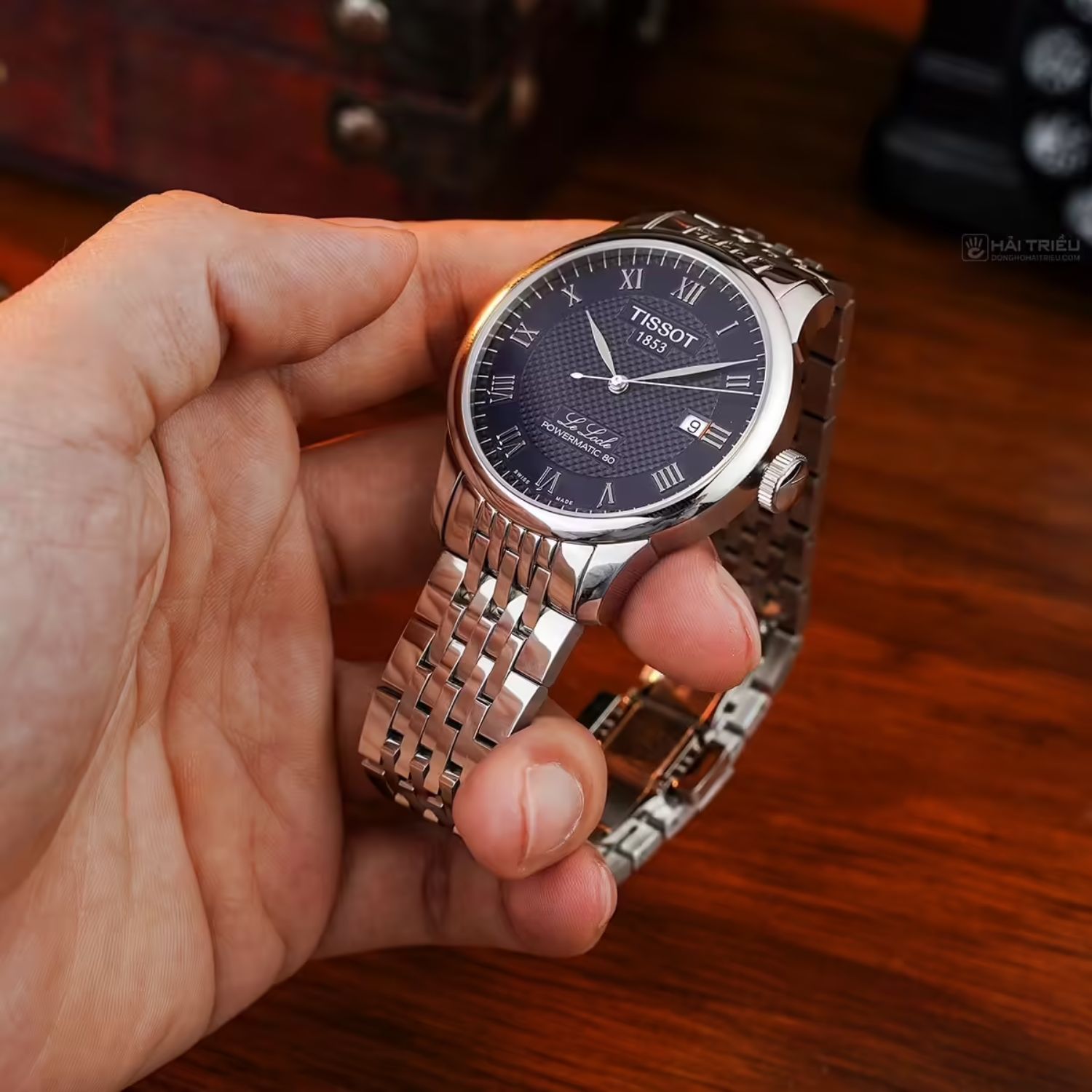 RELOJ TISSOT LE LOCLE POWERMATIC 80 BLUE BRACELET 39MM - 6