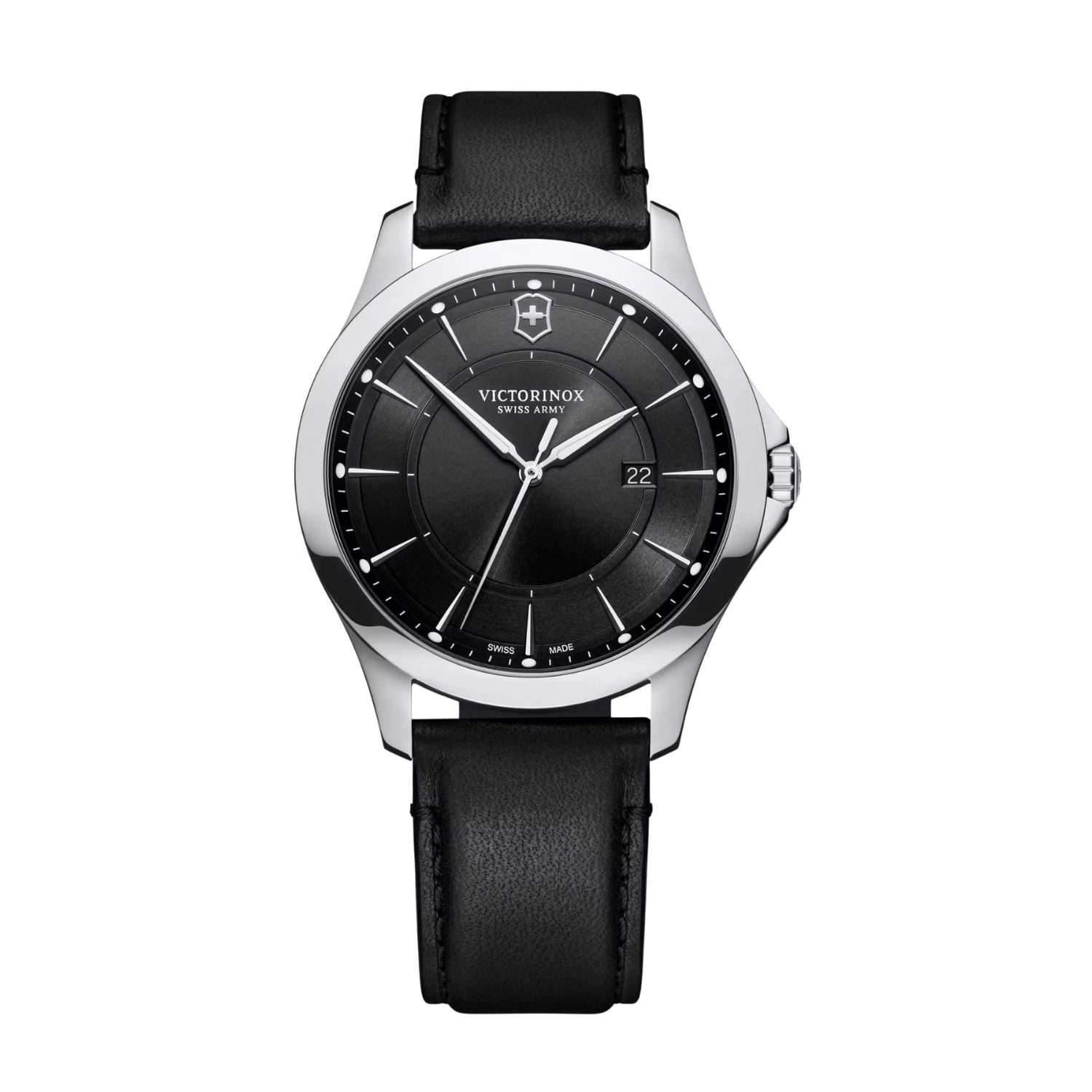 VICTORINOX ALLIANCE BLACK LEATHER 40MM - 1
