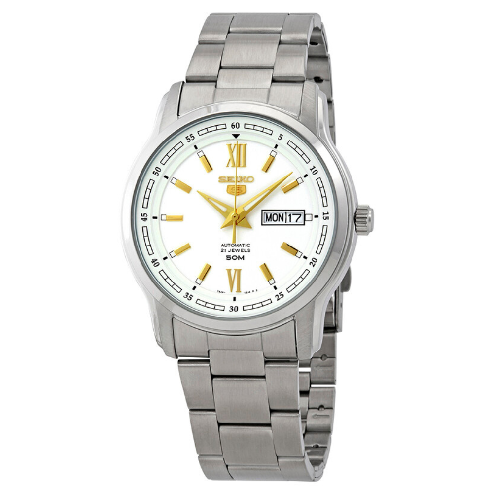 RELOJ SEIKO 5 AUTOMATIC WHITE SNKP15K1 42MM - 1