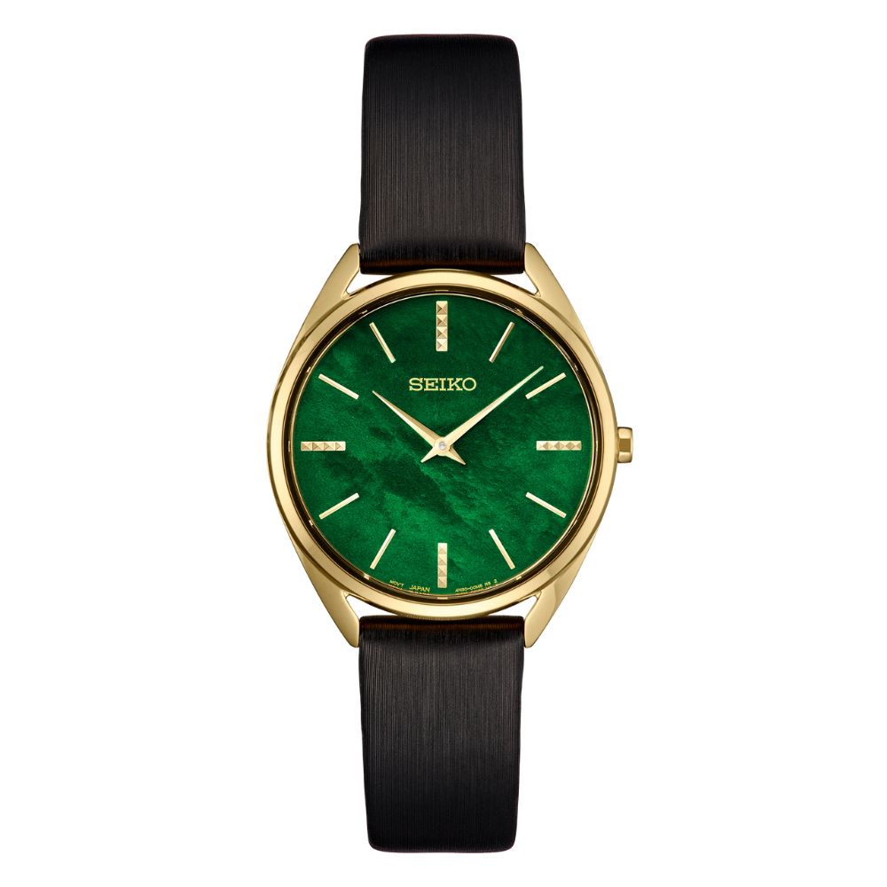 RELOJ SEIKO GOLD EMERALD GREEN SWR080 LADIES 32MM - 1