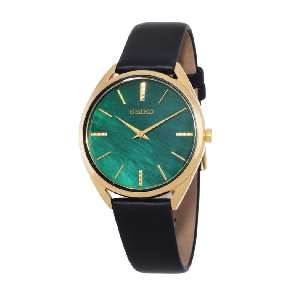 RELOJ SEIKO GOLD EMERALD GREEN SWR080 LADIES 32MM - 2
