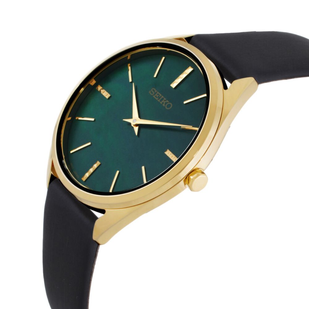RELOJ SEIKO GOLD EMERALD GREEN SWR080 LADIES 32MM - 3