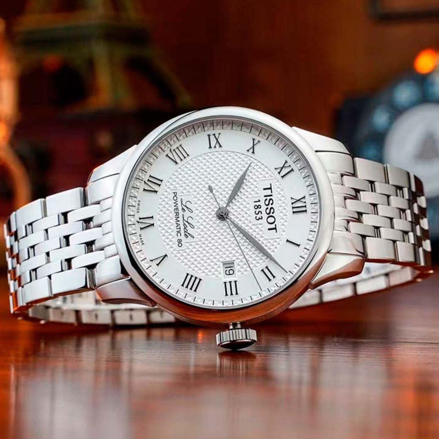 RELOJ TISSOT LE LOCLE POWERMATIC 80 WHITE BRACELET 39MM - 4
