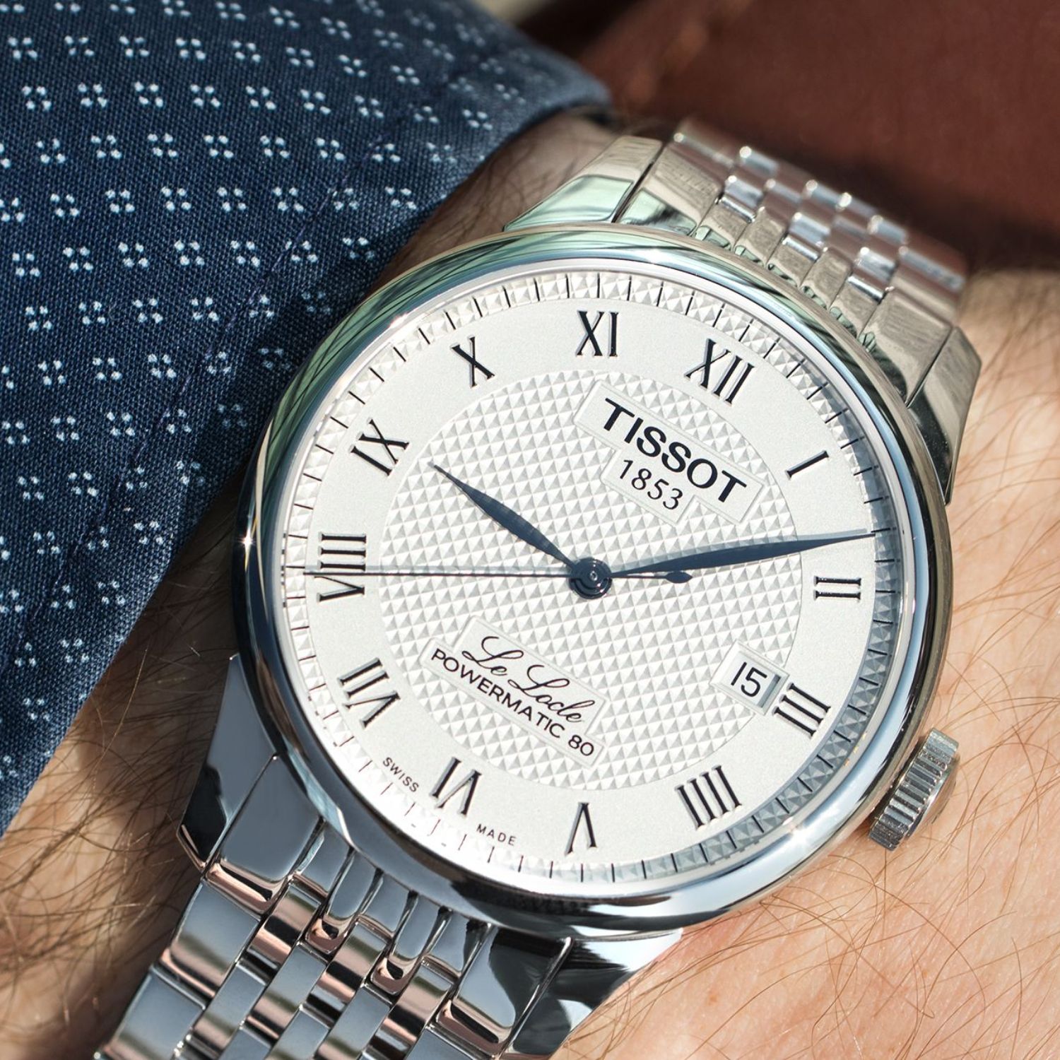RELOJ TISSOT LE LOCLE POWERMATIC 80 WHITE BRACELET 39MM - 5
