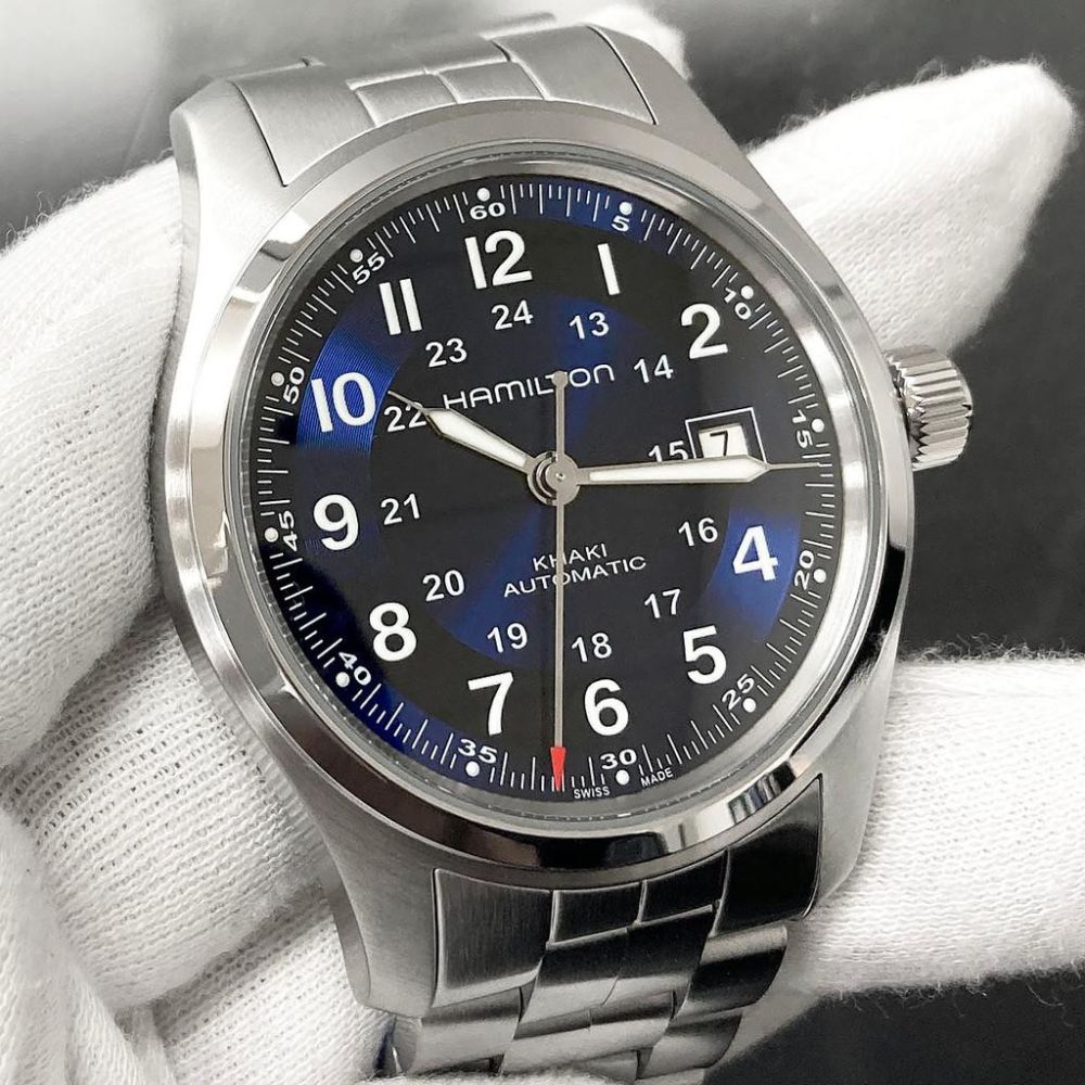 RELOJ HAMILTON KHAKI FIELD AUTO BLUE 42MM - 2