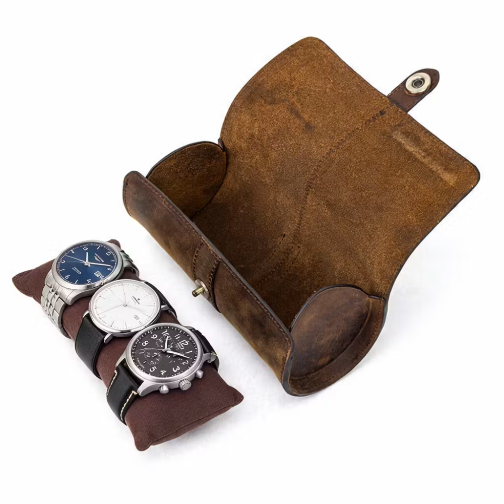 TRAVEL WATCH CASE CUERO PARA 3 RELOJES - 2