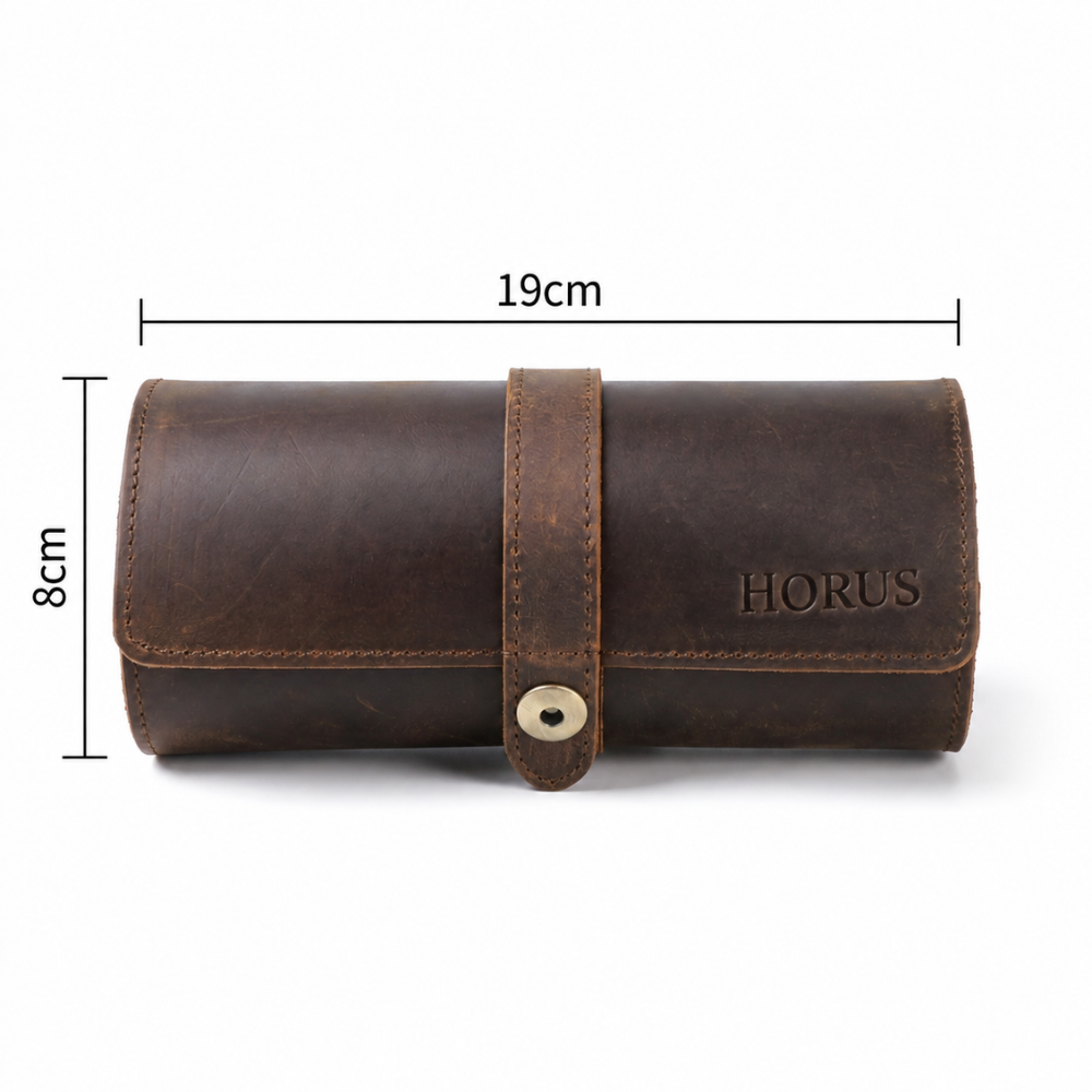 TRAVEL WATCH CASE CUERO PARA 3 RELOJES - 5