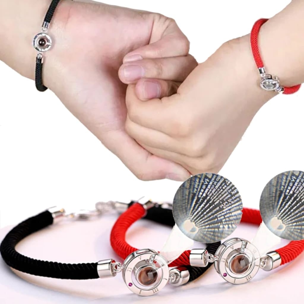 PULSERA DE PAREJA PROYECTA TE AMO EN 100 IDIOMAS REGALO - 1