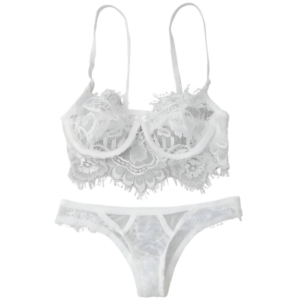ROPA INTERIOR SEXY CONJUNTO SUJETADOR TANGA ENCAJE - 4