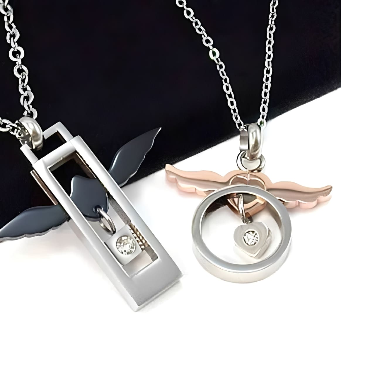 COLLAR DE PAREJA ALAS DE ANGEL DISEÑO EXCLUSIVO REGALO - 2