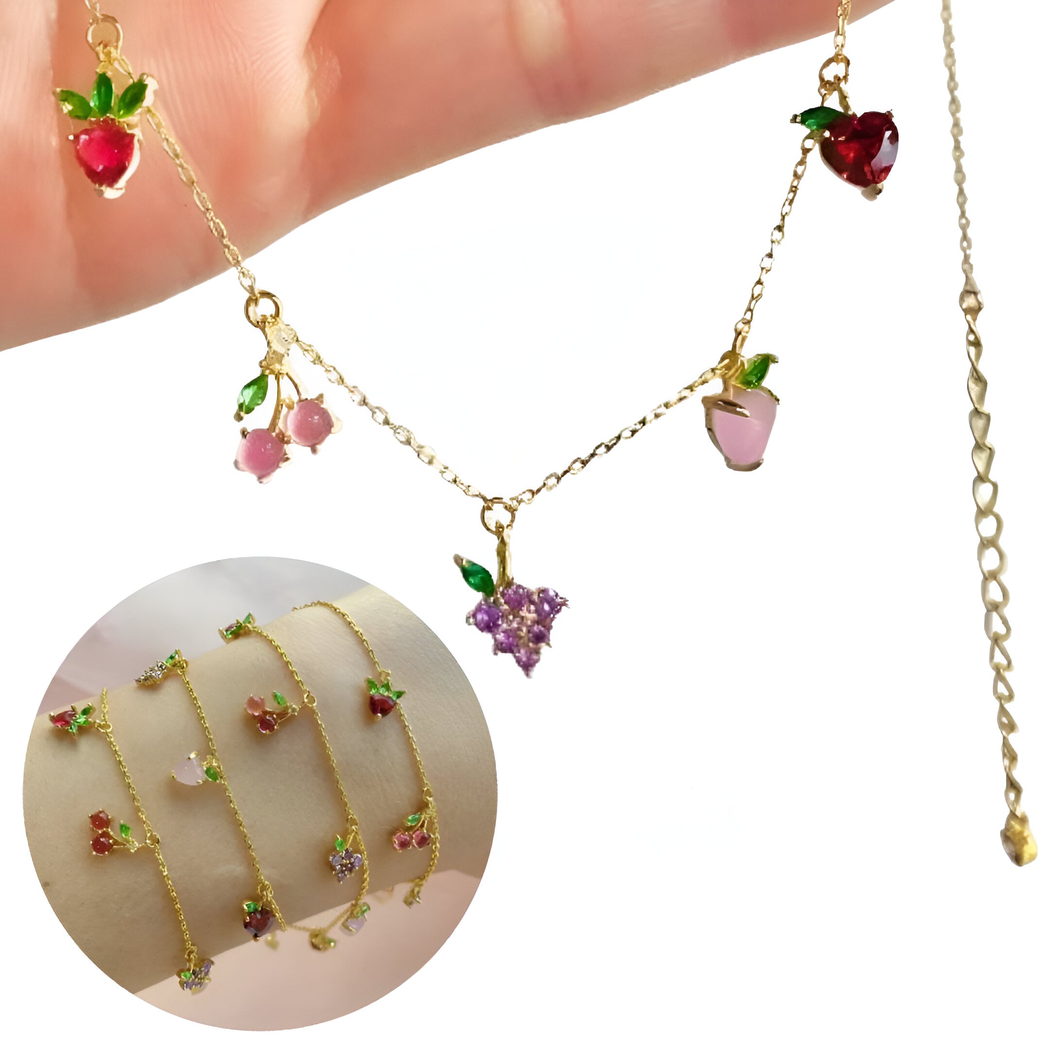 PULSERA DE FRUTAS TROPICALES CIRCONIA ENCANTO DE MODA REGALO - 1