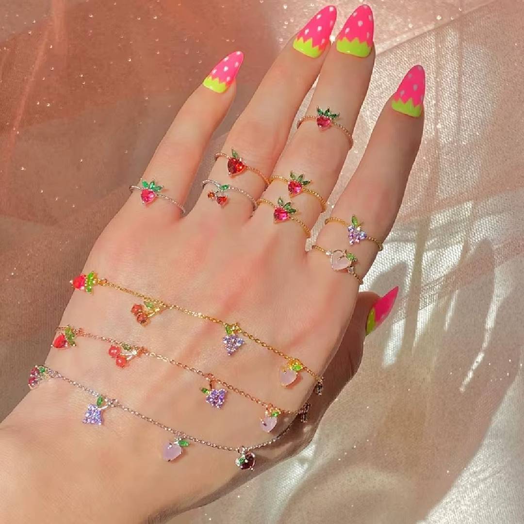 PULSERA DE FRUTAS TROPICALES CIRCONIA ENCANTO DE MODA REGALO - 2