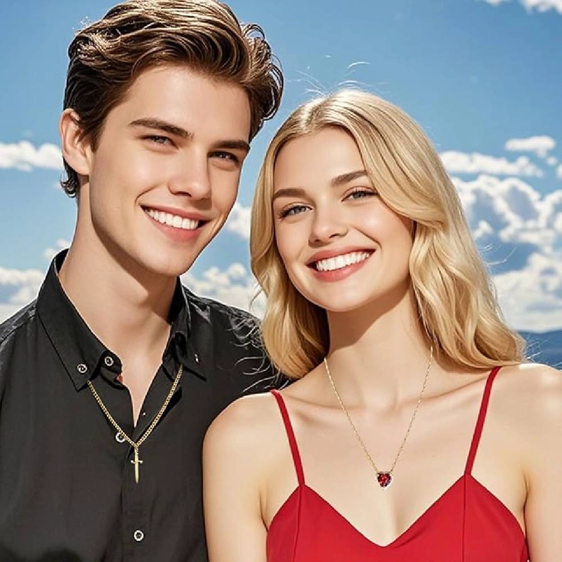 COLLAR DE PAREJA CORAZÓN Y ESPADA REGALO UNICO EXCLUSIVO - 5