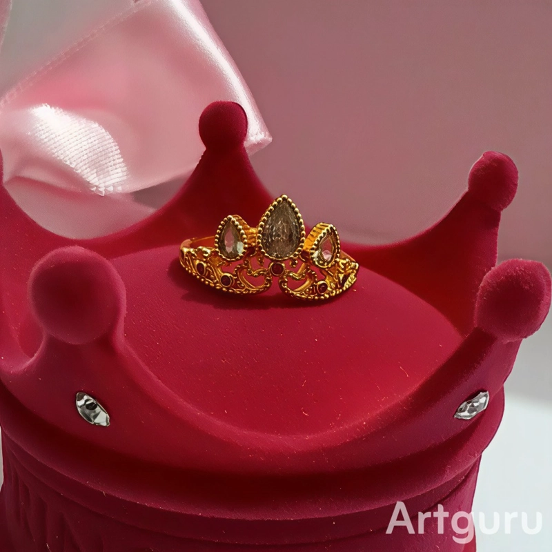 ANILLO PROMESA CORONA + ESTUCHE - 5