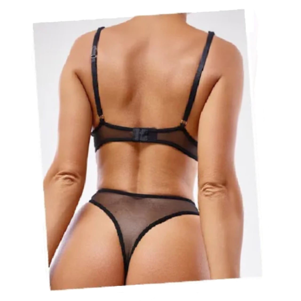 LENCERIA ENCAJE BORDADO CONJUNTO SEXY MUJER ROPA - 4