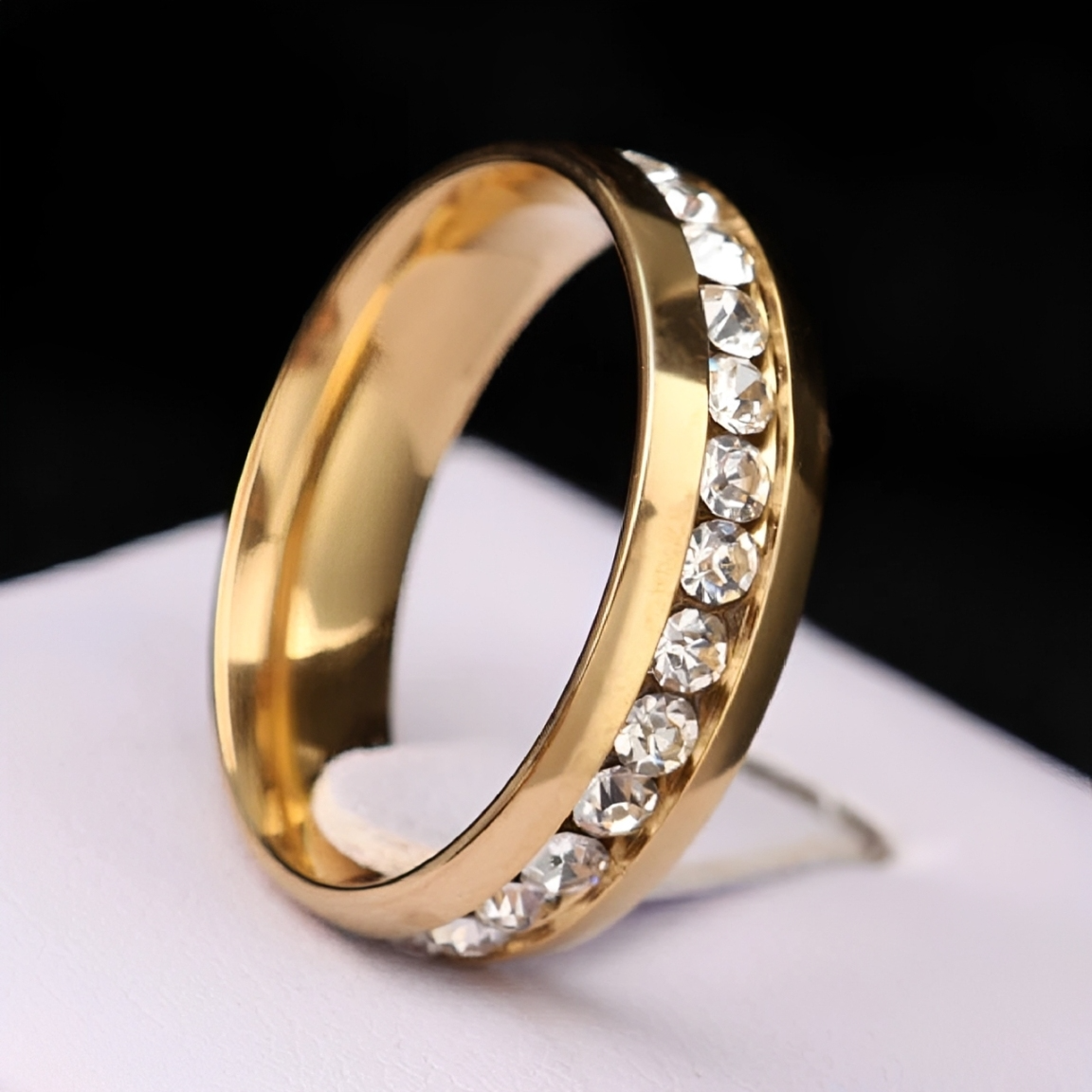 PAR ANILLOS PROMESA PAREJA DORADOS ANILLOS COMPROMISO ACERO - 2