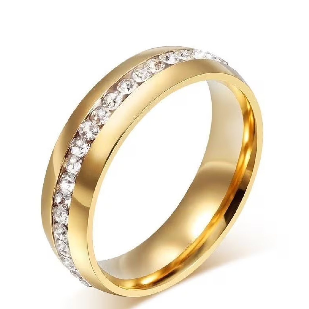 PAR ANILLOS PROMESA PAREJA DORADOS ANILLOS COMPROMISO ACERO - 3