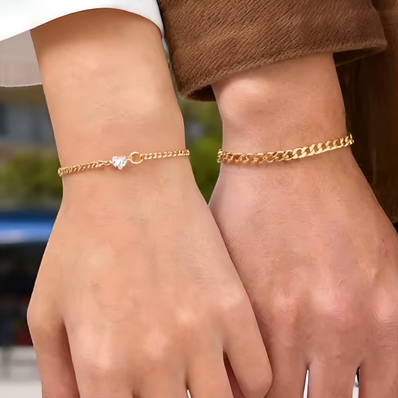 PULSERA DE PAREJA ACERO INOXIDABLE CORAZÓN REGALO UNICO - 2