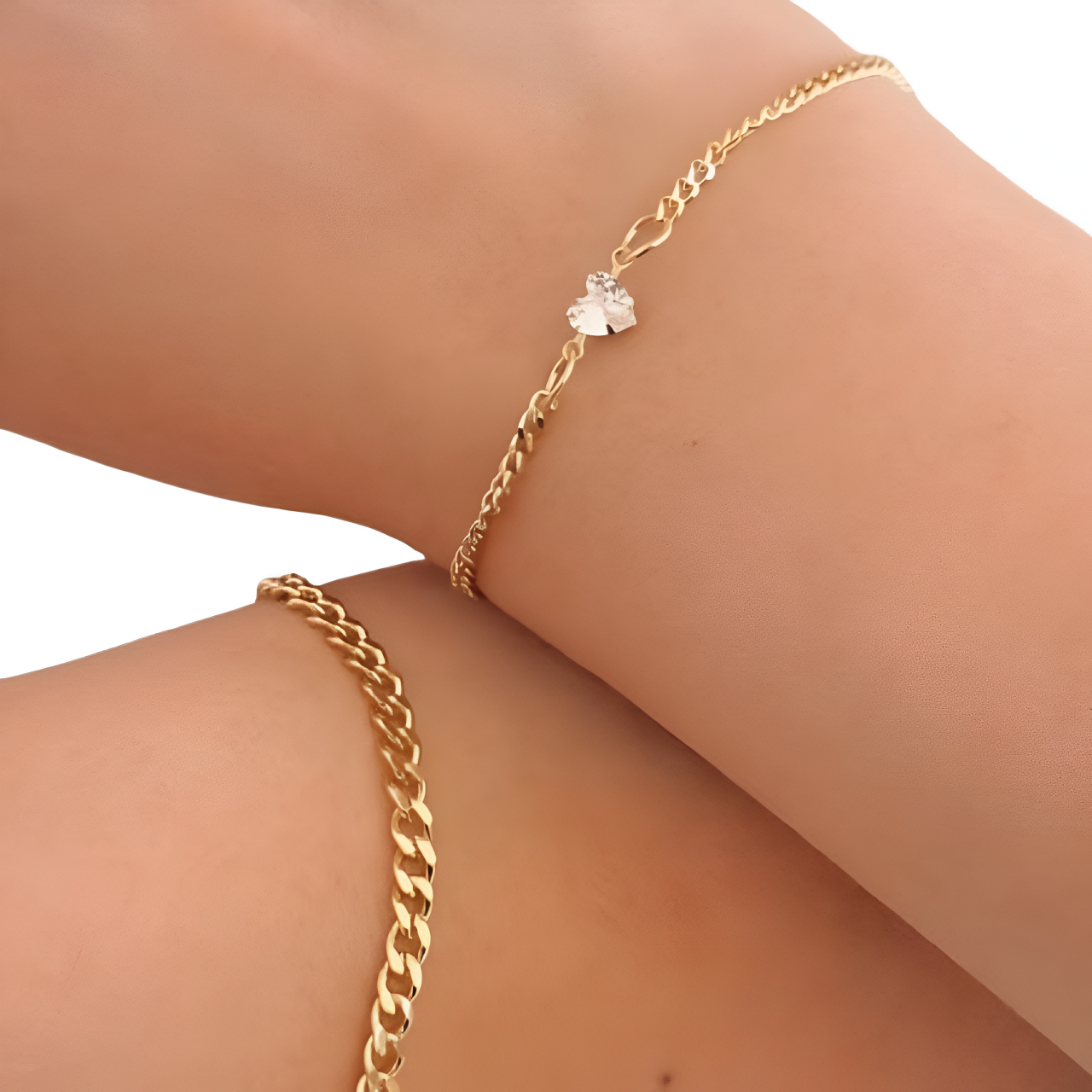PULSERA DE PAREJA ACERO INOXIDABLE CORAZÓN REGALO UNICO - 6
