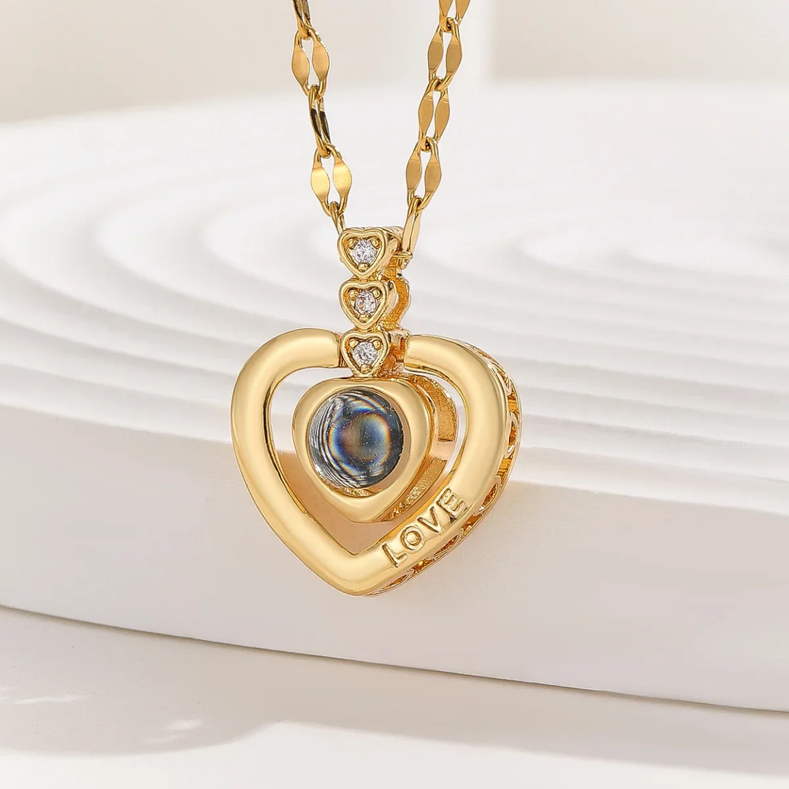 COLLAR CORAZÓN PROYECTA TE AMO EN 100 IDIOMAS REGALO UNICO - 2