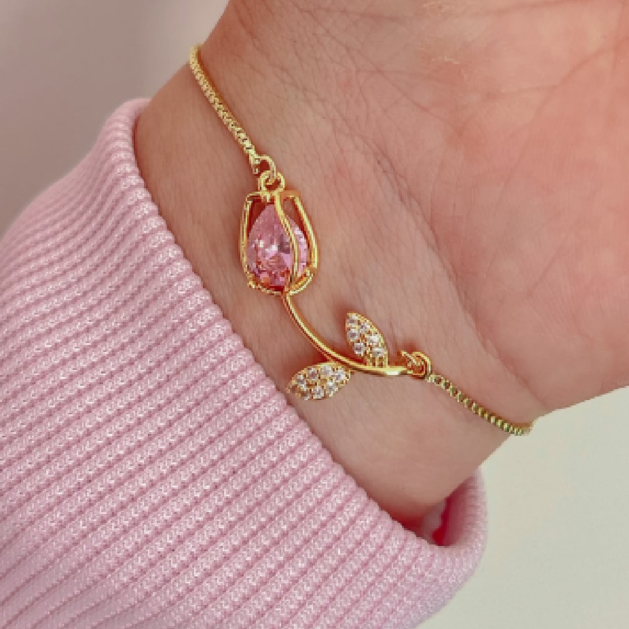 COLLAR DEPULSERA TULIPÁN DE LUJO JOYERIA ACERO REGALO MUJER - 2