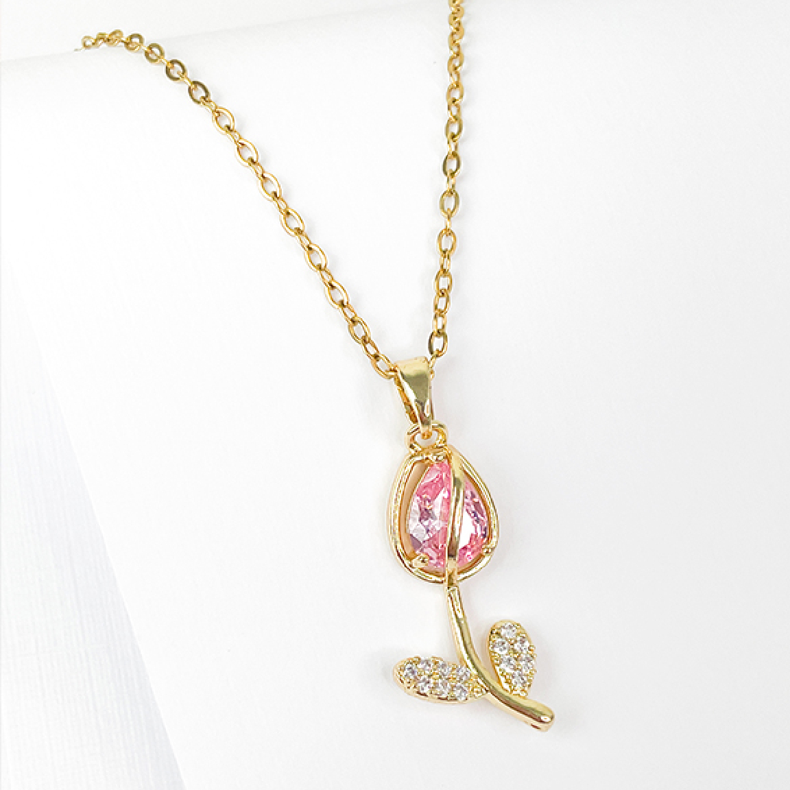 COLLAR DEPULSERA TULIPÁN DE LUJO JOYERIA ACERO REGALO MUJER - 5