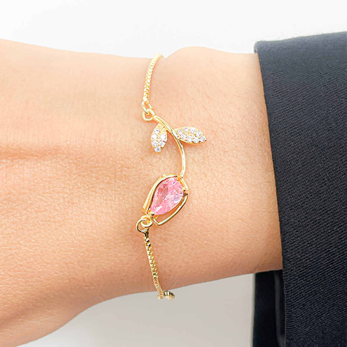 COLLAR DEPULSERA TULIPÁN DE LUJO JOYERIA ACERO REGALO MUJER - 7