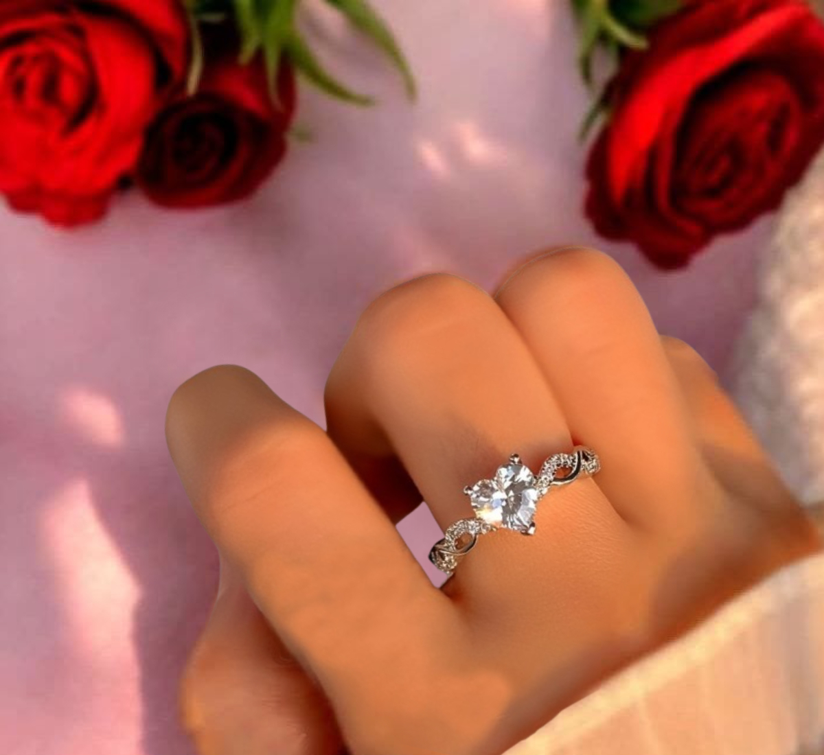 ANILLOS PROMESA JOYERIA ENCHAPADO EN PLATA 925 MUJER REGALOS - 2