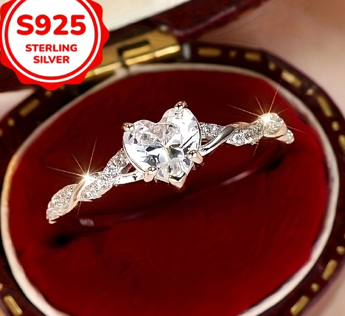 ANILLOS PROMESA JOYERIA ENCHAPADO EN PLATA 925 MUJER REGALOS - 3