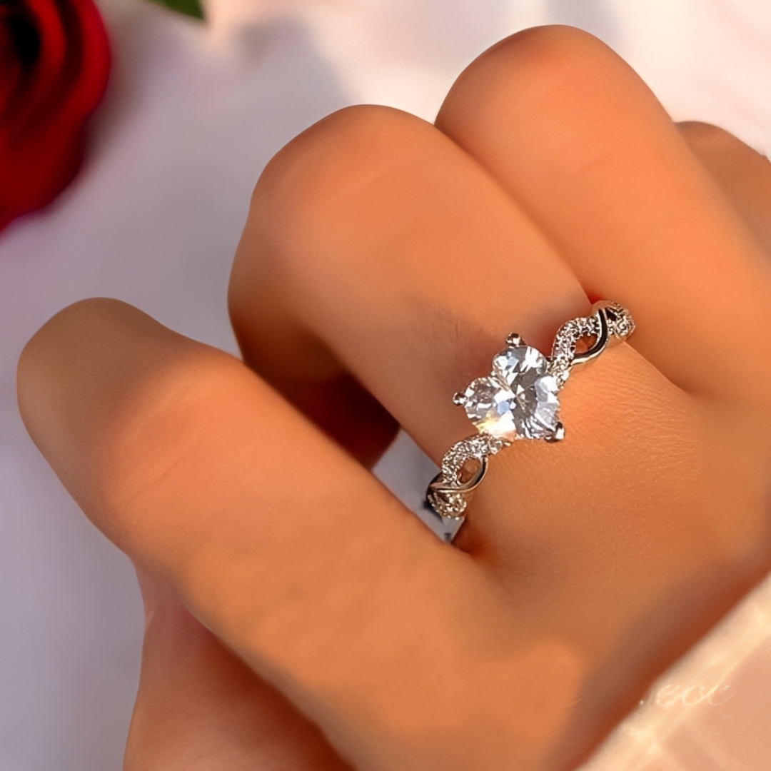 ANILLOS PROMESA JOYERIA ENCHAPADO EN PLATA 925 MUJER REGALOS - 4