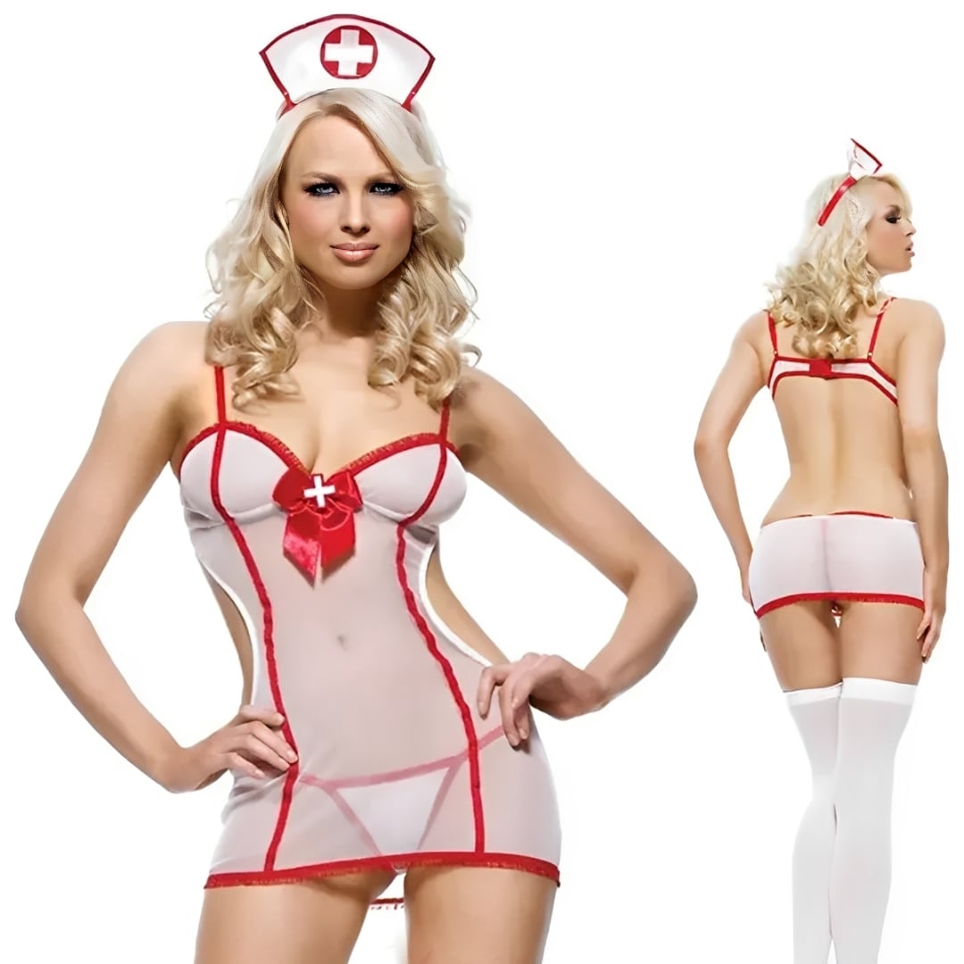 SEXY ENFERMERA UNIFORME TENTACIÓN ERÓTICA CONJUNTO - 1