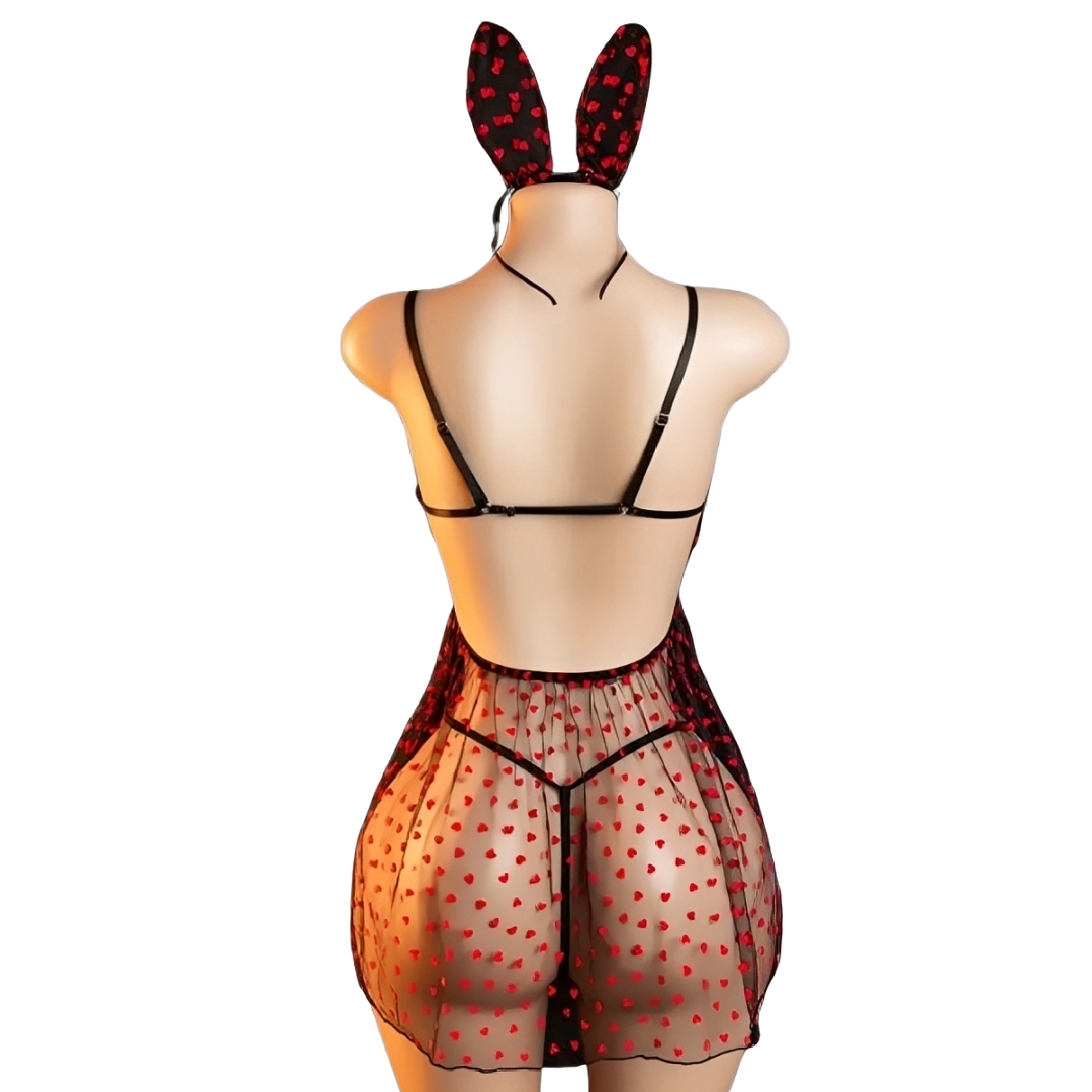 LENCERÍA MUJER SEXY DE ENCAJE BABYDOLL CONJUNTO - 6