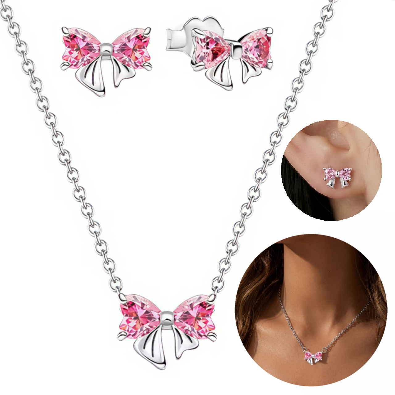 COLLAR Y ARETES LAZO DISEÑO UNICO - 1