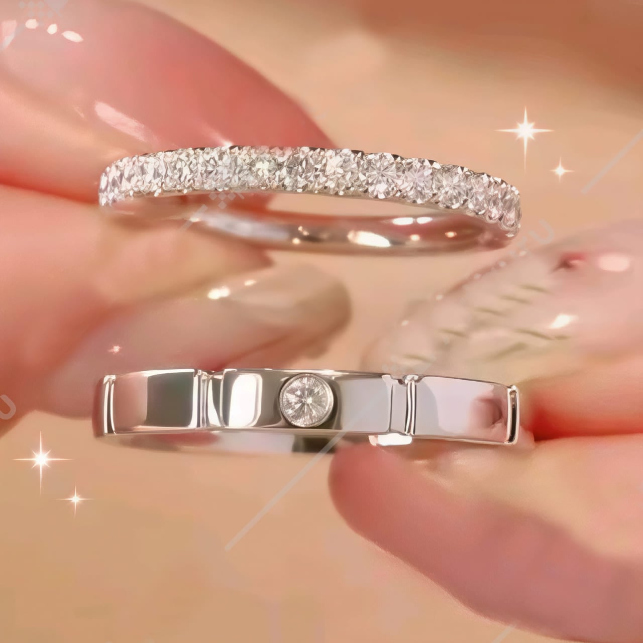 ANILLOS DE PAREJA PROMESA DE AMOR DISEÑO UNICO - 4
