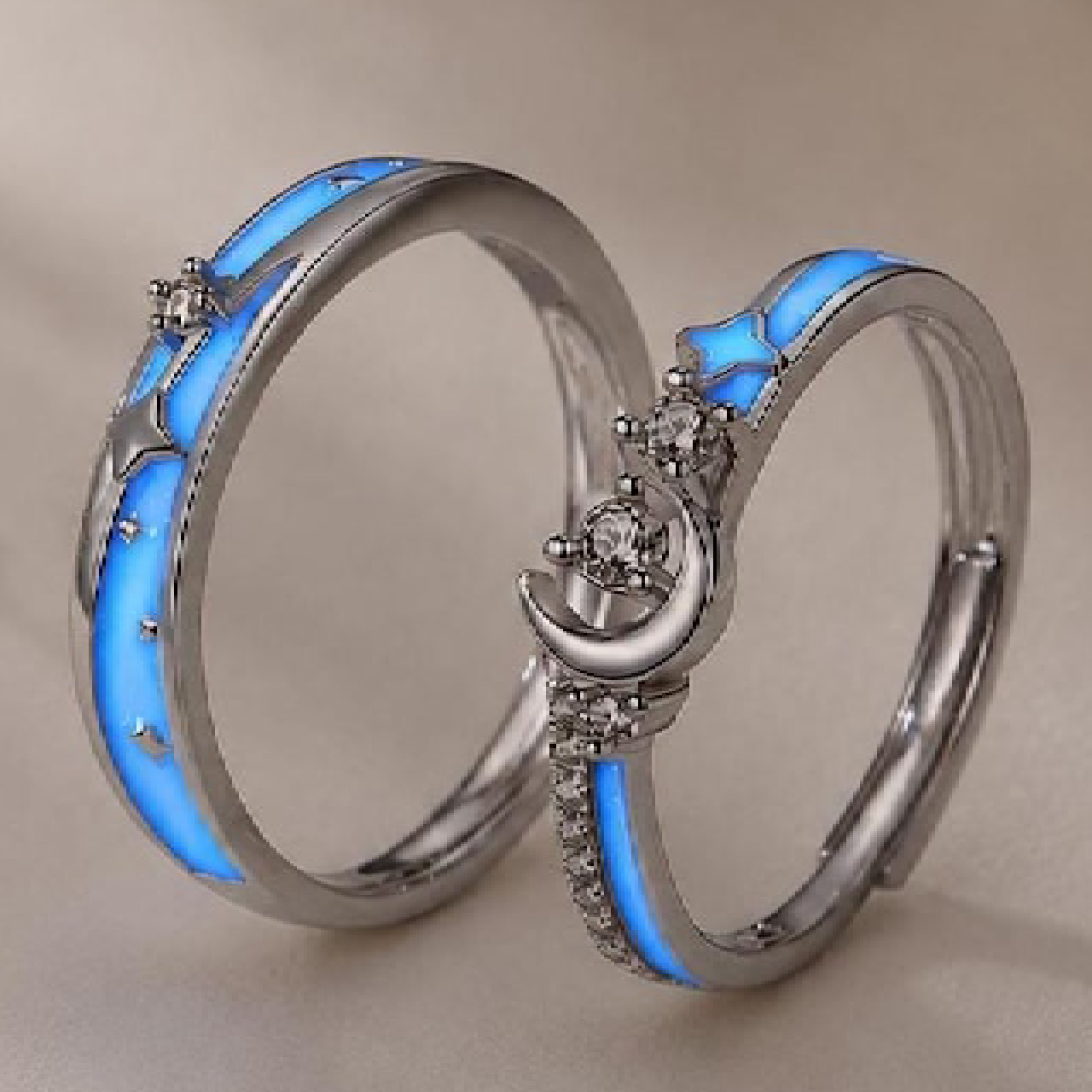 ANILLO DE PAREJA FLUORESCENTE DESTELLOS DE AMOR - 2