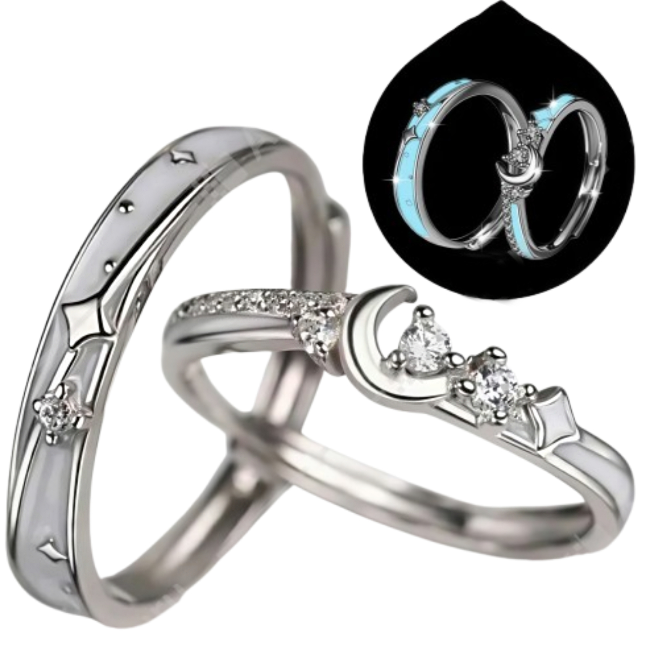 ANILLO DE PAREJA FLUORESCENTE DESTELLOS DE AMOR - 5