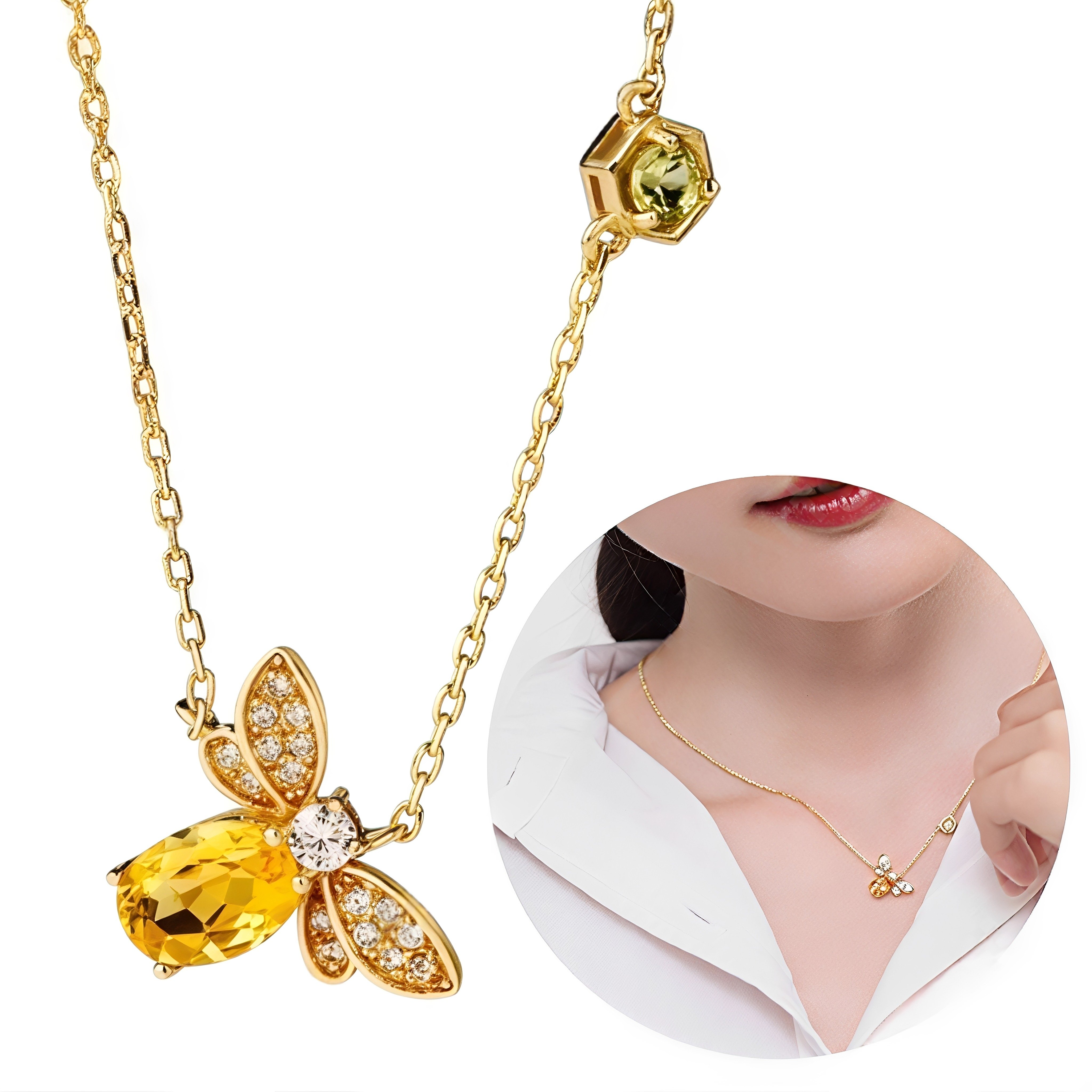 COLLAR DE ABEJITA PARA MUJER DORADO - 1